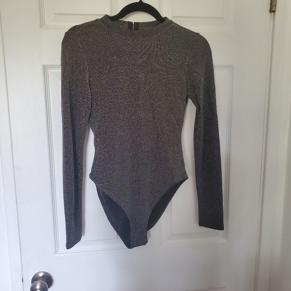 Divided Shimmery Sparkle Bodysuit Long Sleeve